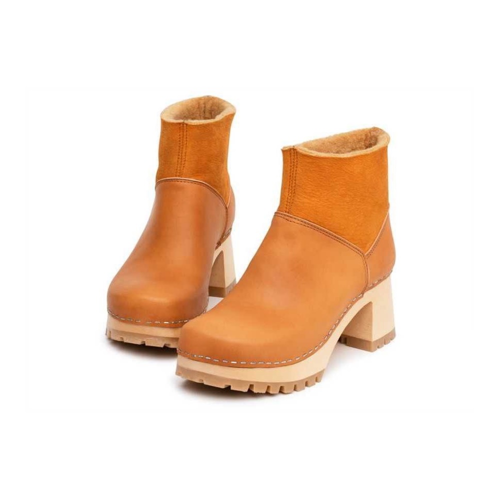 Swedish Hasbeens Slip On Bootie in Nature Size 38